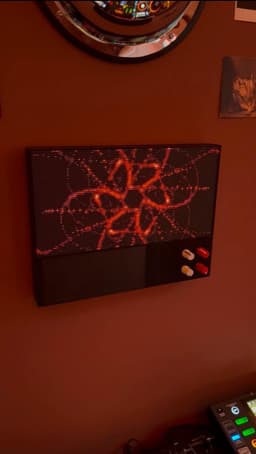 A red pattern glowing on Enerjoy's black-edition Patternflow