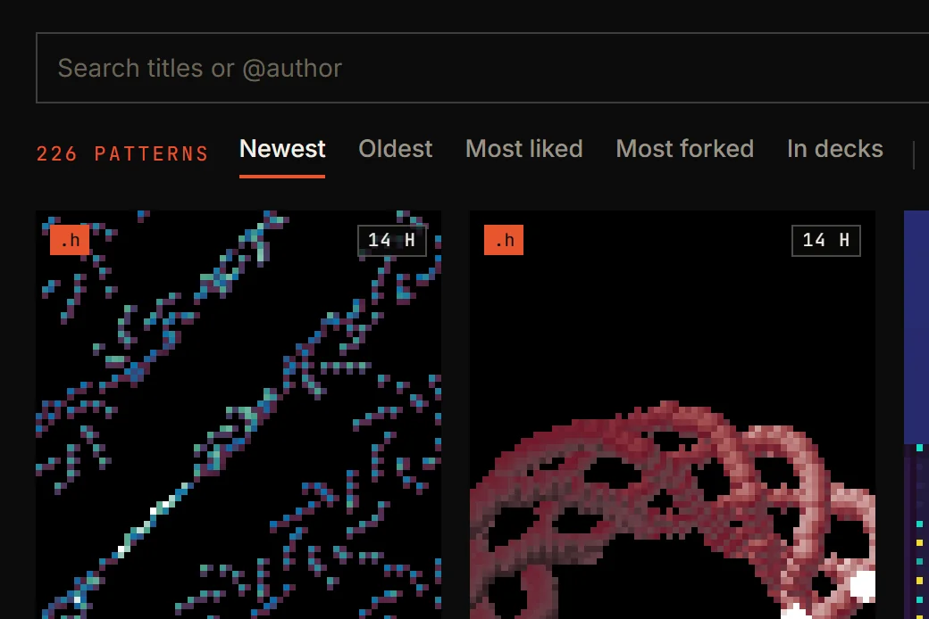 Newest · Oldest · Most liked · Most forked · In decks