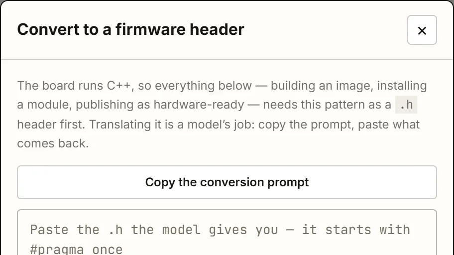 Copy the conversion prompt