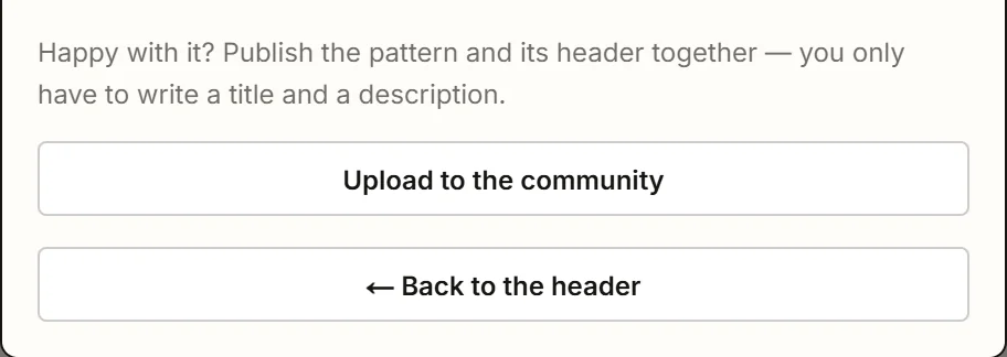Upload to the community